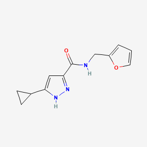 molecular formula C12H13N3O2 B5083528 3-cyclopropyl-N-(2-furylmethyl)-1H-pyrazole-5-carboxamide 