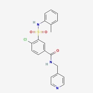 molecular formula C20H18ClN3O3S B5083548 4-chloro-3-{[(2-methylphenyl)amino]sulfonyl}-N-(4-pyridinylmethyl)benzamide 