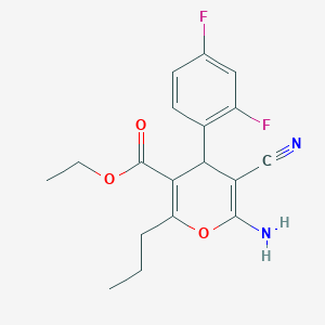 molecular formula C18H18F2N2O3 B5083549 ethyl 6-amino-5-cyano-4-(2,4-difluorophenyl)-2-propyl-4H-pyran-3-carboxylate 