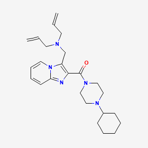 molecular formula C25H35N5O B5083555 N-allyl-N-({2-[(4-cyclohexyl-1-piperazinyl)carbonyl]imidazo[1,2-a]pyridin-3-yl}methyl)-2-propen-1-amine 