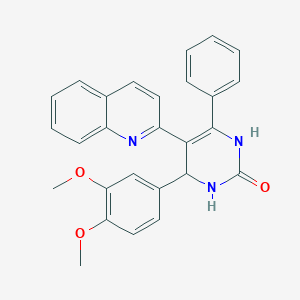 molecular formula C27H23N3O3 B5083556 4-(3,4-dimethoxyphenyl)-6-phenyl-5-(2-quinolinyl)-3,4-dihydro-2(1H)-pyrimidinone 