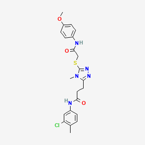 molecular formula C22H24ClN5O3S B5083560 N-(3-chloro-4-methylphenyl)-3-[5-({2-[(4-methoxyphenyl)amino]-2-oxoethyl}thio)-4-methyl-4H-1,2,4-triazol-3-yl]propanamide 