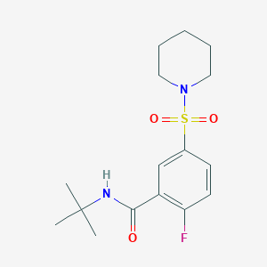 molecular formula C16H23FN2O3S B5083570 N-(tert-butyl)-2-fluoro-5-(1-piperidinylsulfonyl)benzamide 