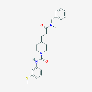 molecular formula C24H31N3O2S B5083579 4-{3-[benzyl(methyl)amino]-3-oxopropyl}-N-[3-(methylthio)phenyl]-1-piperidinecarboxamide 