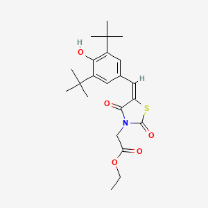 molecular formula C22H29NO5S B5083584 ethyl [5-(3,5-di-tert-butyl-4-hydroxybenzylidene)-2,4-dioxo-1,3-thiazolidin-3-yl]acetate 