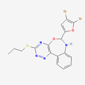 molecular formula C17H14Br2N4O2S B5083590 6-(4,5-dibromo-2-furyl)-3-(propylthio)-6,7-dihydro[1,2,4]triazino[5,6-d][3,1]benzoxazepine 