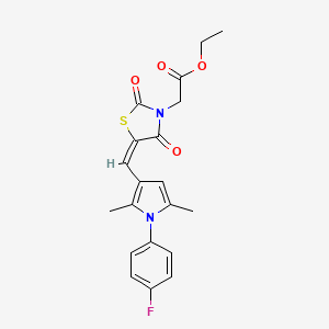 ethyl (5-{[1-(4-fluorophenyl)-2,5-dimethyl-1H-pyrrol-3-yl]methylene}-2,4-dioxo-1,3-thiazolidin-3-yl)acetate