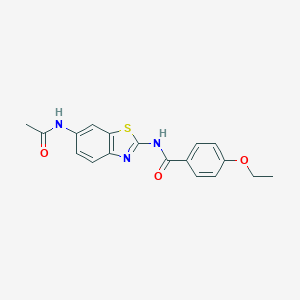 molecular formula C18H17N3O3S B508360 N-[6-(acetylamino)-1,3-benzothiazol-2-yl]-4-ethoxybenzamide CAS No. 313262-01-0