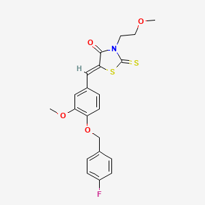 molecular formula C21H20FNO4S2 B5083631 5-{4-[(4-fluorobenzyl)oxy]-3-methoxybenzylidene}-3-(2-methoxyethyl)-2-thioxo-1,3-thiazolidin-4-one 