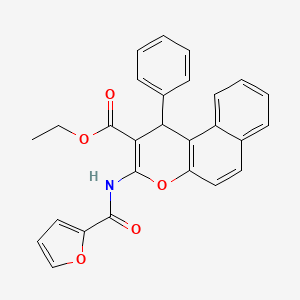 molecular formula C27H21NO5 B5083645 ethyl 3-(2-furoylamino)-1-phenyl-1H-benzo[f]chromene-2-carboxylate 