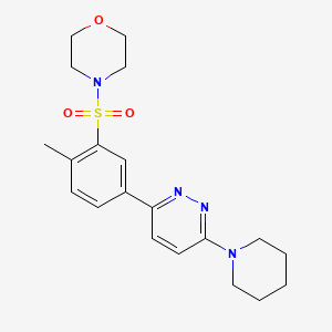 molecular formula C20H26N4O3S B5083660 4-({2-methyl-5-[6-(1-piperidinyl)-3-pyridazinyl]phenyl}sulfonyl)morpholine 