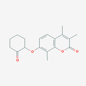 molecular formula C18H20O4 B5083666 3,4,8-trimethyl-7-[(2-oxocyclohexyl)oxy]-2H-chromen-2-one 