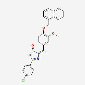 molecular formula C28H20ClNO4 B5083672 2-(4-chlorophenyl)-4-[3-methoxy-4-(1-naphthylmethoxy)benzylidene]-1,3-oxazol-5(4H)-one 