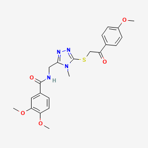 molecular formula C22H24N4O5S B5083674 3,4-dimethoxy-N-[(5-{[2-(4-methoxyphenyl)-2-oxoethyl]thio}-4-methyl-4H-1,2,4-triazol-3-yl)methyl]benzamide 