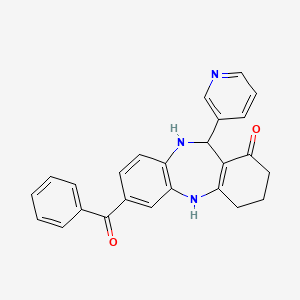 molecular formula C25H21N3O2 B5083675 7-benzoyl-11-(3-pyridinyl)-2,3,4,5,10,11-hexahydro-1H-dibenzo[b,e][1,4]diazepin-1-one 
