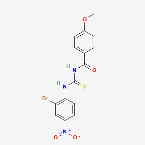 molecular formula C15H12BrN3O4S B5083698 N-{[(2-bromo-4-nitrophenyl)amino]carbonothioyl}-4-methoxybenzamide 