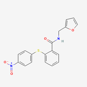 molecular formula C18H14N2O4S B5083703 N-(2-furylmethyl)-2-[(4-nitrophenyl)thio]benzamide 