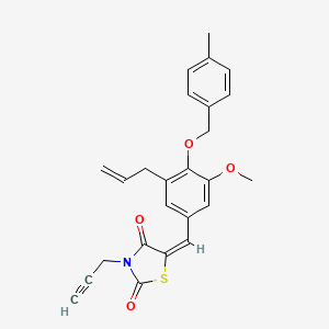 molecular formula C25H23NO4S B5083736 5-{3-allyl-5-methoxy-4-[(4-methylbenzyl)oxy]benzylidene}-3-(2-propyn-1-yl)-1,3-thiazolidine-2,4-dione 