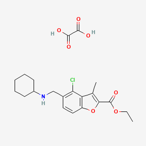 molecular formula C21H26ClNO7 B5083750 ethyl 4-chloro-5-[(cyclohexylamino)methyl]-3-methyl-1-benzofuran-2-carboxylate oxalate 