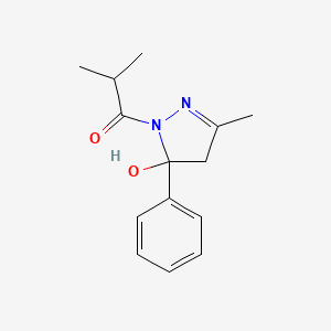 molecular formula C14H18N2O2 B5083764 1-isobutyryl-3-methyl-5-phenyl-4,5-dihydro-1H-pyrazol-5-ol 