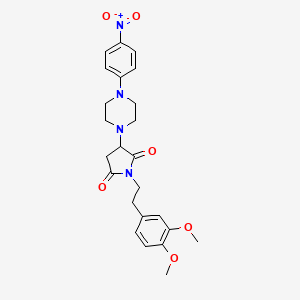 molecular formula C24H28N4O6 B5083785 1-[2-(3,4-dimethoxyphenyl)ethyl]-3-[4-(4-nitrophenyl)-1-piperazinyl]-2,5-pyrrolidinedione 