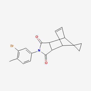 molecular formula C18H16BrNO2 B5083787 4'-(3-bromo-4-methylphenyl)-4'-azaspiro[cyclopropane-1,10'-tricyclo[5.2.1.0~2,6~]decane]-8'-ene-3',5'-dione 