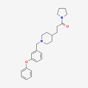 molecular formula C25H32N2O2 B5083797 4-[3-oxo-3-(1-pyrrolidinyl)propyl]-1-(3-phenoxybenzyl)piperidine 