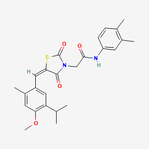 molecular formula C25H28N2O4S B5083808 N-(3,4-dimethylphenyl)-2-[5-(5-isopropyl-4-methoxy-2-methylbenzylidene)-2,4-dioxo-1,3-thiazolidin-3-yl]acetamide 