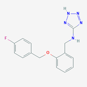 molecular formula C15H14FN5O B508381 N-{2-[(4-fluorobenzyl)oxy]benzyl}-2H-tetrazol-5-amine CAS No. 861235-81-6