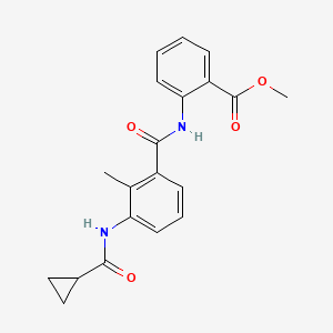 molecular formula C20H20N2O4 B5083812 methyl 2-({3-[(cyclopropylcarbonyl)amino]-2-methylbenzoyl}amino)benzoate 