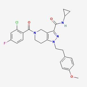 molecular formula C26H26ClFN4O3 B5083837 5-(2-chloro-4-fluorobenzoyl)-N-cyclopropyl-1-[2-(4-methoxyphenyl)ethyl]-4,5,6,7-tetrahydro-1H-pyrazolo[4,3-c]pyridine-3-carboxamide 