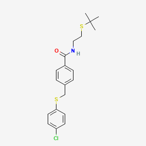 molecular formula C20H24ClNOS2 B5083845 N-[2-(tert-butylthio)ethyl]-4-{[(4-chlorophenyl)thio]methyl}benzamide 