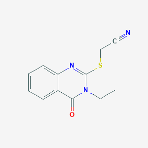 molecular formula C12H11N3OS B5083856 [(3-ethyl-4-oxo-3,4-dihydro-2-quinazolinyl)thio]acetonitrile 