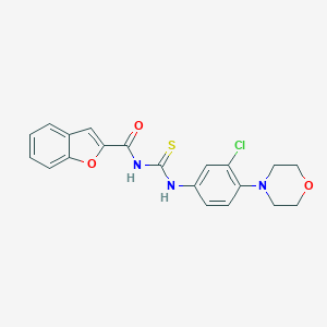 molecular formula C20H18ClN3O3S B508386 N-[(3-chloro-4-morpholin-4-ylphenyl)carbamothioyl]-1-benzofuran-2-carboxamide CAS No. 356078-20-1