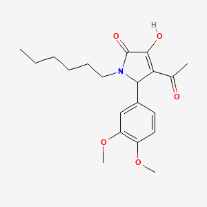 molecular formula C20H27NO5 B5083862 4-acetyl-5-(3,4-dimethoxyphenyl)-1-hexyl-3-hydroxy-1,5-dihydro-2H-pyrrol-2-one 