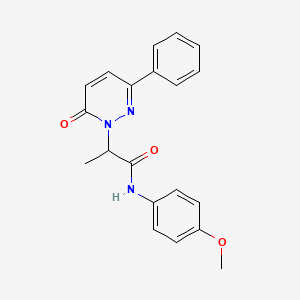 molecular formula C20H19N3O3 B5083903 N-(4-methoxyphenyl)-2-(6-oxo-3-phenyl-1(6H)-pyridazinyl)propanamide 