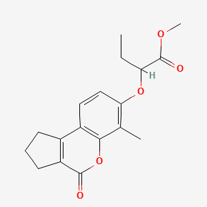 molecular formula C18H20O5 B5083910 methyl 2-[(6-methyl-4-oxo-1,2,3,4-tetrahydrocyclopenta[c]chromen-7-yl)oxy]butanoate 
