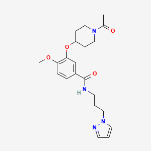 molecular formula C21H28N4O4 B5083930 3-[(1-acetyl-4-piperidinyl)oxy]-4-methoxy-N-[3-(1H-pyrazol-1-yl)propyl]benzamide 