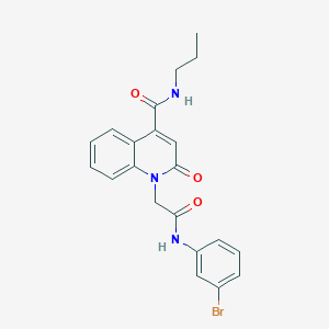 molecular formula C21H20BrN3O3 B5083968 1-{2-[(3-bromophenyl)amino]-2-oxoethyl}-2-oxo-N-propyl-1,2-dihydro-4-quinolinecarboxamide 