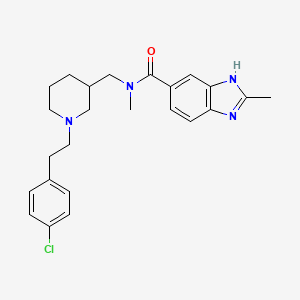 molecular formula C24H29ClN4O B5083969 N-({1-[2-(4-chlorophenyl)ethyl]-3-piperidinyl}methyl)-N,2-dimethyl-1H-benzimidazole-6-carboxamide 