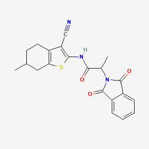 molecular formula C21H19N3O3S B5083973 N-(3-cyano-6-methyl-4,5,6,7-tetrahydro-1-benzothien-2-yl)-2-(1,3-dioxo-1,3-dihydro-2H-isoindol-2-yl)propanamide 