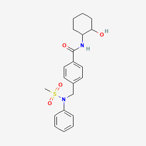 molecular formula C21H26N2O4S B5083980 N-(2-hydroxycyclohexyl)-4-{[(methylsulfonyl)(phenyl)amino]methyl}benzamide 