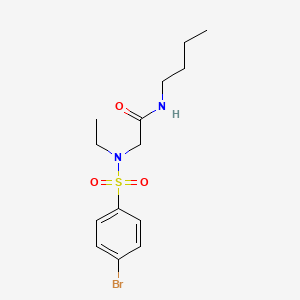 molecular formula C14H21BrN2O3S B5083988 N~2~-[(4-bromophenyl)sulfonyl]-N~1~-butyl-N~2~-ethylglycinamide 