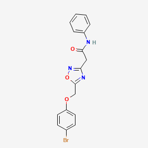molecular formula C17H14BrN3O3 B5083998 2-{5-[(4-bromophenoxy)methyl]-1,2,4-oxadiazol-3-yl}-N-phenylacetamide 