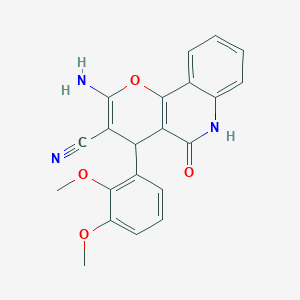 molecular formula C21H17N3O4 B5084018 2-amino-4-(2,3-dimethoxyphenyl)-5-oxo-5,6-dihydro-4H-pyrano[3,2-c]quinoline-3-carbonitrile 