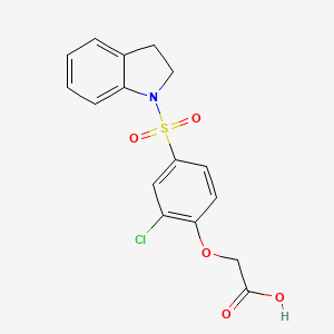 molecular formula C16H14ClNO5S B5084026 [2-chloro-4-(2,3-dihydro-1H-indol-1-ylsulfonyl)phenoxy]acetic acid 