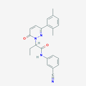 molecular formula C23H22N4O2 B5084032 N-(3-cyanophenyl)-2-[3-(2,5-dimethylphenyl)-6-oxo-1(6H)-pyridazinyl]butanamide 