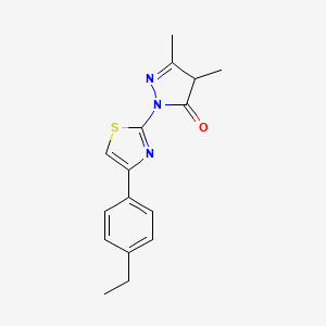 molecular formula C16H17N3OS B5084048 2-[4-(4-ethylphenyl)-1,3-thiazol-2-yl]-4,5-dimethyl-2,4-dihydro-3H-pyrazol-3-one 