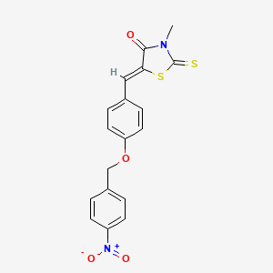 3-methyl-5-{4-[(4-nitrobenzyl)oxy]benzylidene}-2-thioxo-1,3-thiazolidin-4-one