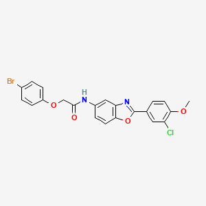 2-(4-bromophenoxy)-N-[2-(3-chloro-4-methoxyphenyl)-1,3-benzoxazol-5-yl]acetamide